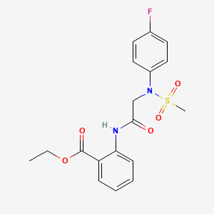 ethyl 2-{[N-(4-fluorophenyl)-N-(methylsulfonyl)glycyl]amino}benzoate