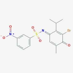 molecular formula C16H15BrN2O5S B5890829 (NE)-N-(3-bromo-5-methyl-4-oxo-2-propan-2-ylcyclohexa-2,5-dien-1-ylidene)-3-nitrobenzenesulfonamide 