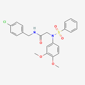 molecular formula C23H23ClN2O5S B5890842 N~1~-(4-chlorobenzyl)-N~2~-(3,4-dimethoxyphenyl)-N~2~-(phenylsulfonyl)glycinamide 