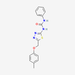 molecular formula C17H16N4O2S B5890847 N-{5-[(4-methylphenoxy)methyl]-1,3,4-thiadiazol-2-yl}-N'-phenylurea 