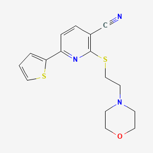 molecular formula C16H17N3OS2 B5890873 2-(2-Morpholin-4-ylethylsulfanyl)-6-thiophen-2-ylpyridine-3-carbonitrile 