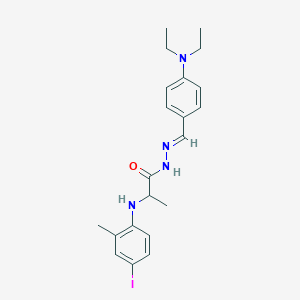 N'-{(E)-1-[4-(DIETHYLAMINO)PHENYL]METHYLIDENE}-2-(4-IODO-2-METHYLANILINO)PROPANOHYDRAZIDE