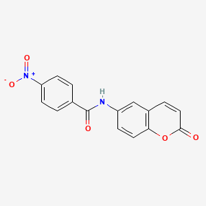 molecular formula C16H10N2O5 B5890925 4-nitro-N-(2-oxo-2H-chromen-6-yl)benzamide 