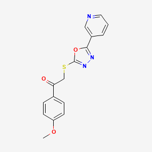 1-(4-methoxyphenyl)-2-{[5-(3-pyridinyl)-1,3,4-oxadiazol-2-yl]thio}ethanone