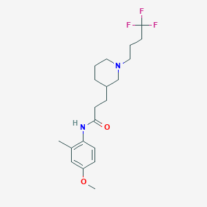 N-(4-methoxy-2-methylphenyl)-3-[1-(4,4,4-trifluorobutyl)-3-piperidinyl]propanamide