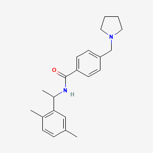 N-[1-(2,5-DIMETHYLPHENYL)ETHYL]-4-[(PYRROLIDIN-1-YL)METHYL]BENZAMIDE