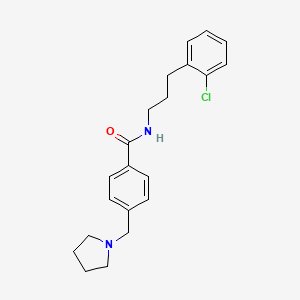 N-[3-(2-CHLOROPHENYL)PROPYL]-4-[(PYRROLIDIN-1-YL)METHYL]BENZAMIDE