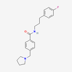 N-[3-(4-FLUOROPHENYL)PROPYL]-4-[(PYRROLIDIN-1-YL)METHYL]BENZAMIDE