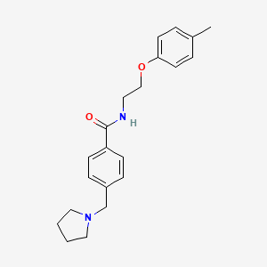 N-[2-(4-METHYLPHENOXY)ETHYL]-4-[(PYRROLIDIN-1-YL)METHYL]BENZAMIDE