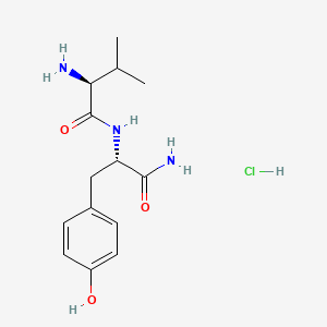 molecular formula C14H22ClN3O3 B589125 H-Val-tyr-NH2 hcl CAS No. 126712-17-2