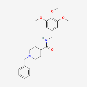 1-benzyl-N-[(3,4,5-trimethoxyphenyl)methyl]piperidine-4-carboxamide