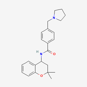 N-(2,2-DIMETHYL-3,4-DIHYDRO-2H-1-BENZOPYRAN-4-YL)-4-[(PYRROLIDIN-1-YL)METHYL]BENZAMIDE