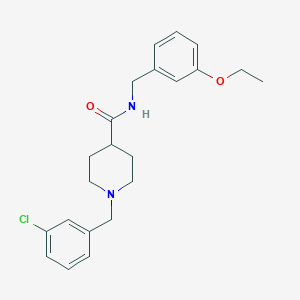 1-[(3-chlorophenyl)methyl]-N-[(3-ethoxyphenyl)methyl]piperidine-4-carboxamide