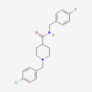 1-[(4-chlorophenyl)methyl]-N-[(4-fluorophenyl)methyl]piperidine-4-carboxamide