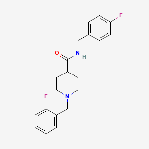 1-[(2-fluorophenyl)methyl]-N-[(4-fluorophenyl)methyl]piperidine-4-carboxamide