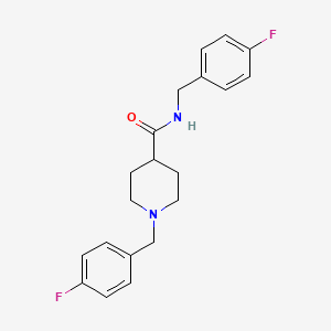 N,1-bis[(4-fluorophenyl)methyl]piperidine-4-carboxamide