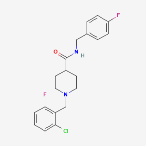 1-[(2-chloro-6-fluorophenyl)methyl]-N-[(4-fluorophenyl)methyl]piperidine-4-carboxamide