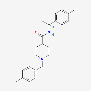 N-[1-(4-methylphenyl)ethyl]-1-[(4-methylphenyl)methyl]piperidine-4-carboxamide