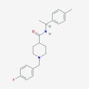 1-[(4-fluorophenyl)methyl]-N-[1-(4-methylphenyl)ethyl]piperidine-4-carboxamide