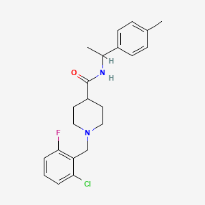 1-[(2-chloro-6-fluorophenyl)methyl]-N-[1-(4-methylphenyl)ethyl]piperidine-4-carboxamide