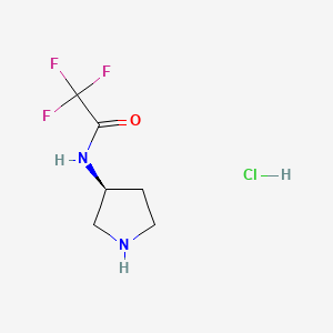 molecular formula C6H10ClF3N2O B589165 (3S)-(-)-3-(Trifluoracetamino)pyrrolidin-Hydrochlorid CAS No. 132883-43-3