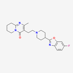 molecular formula C23H27FN4O2 B589171 3-[2-[4-(6-氟-1,3-苯并恶唑-2-基)哌啶-1-基]乙基]-2-甲基-6,7,8,9-四氢吡啶并[1,2-a]嘧啶-4-酮 CAS No. 1005191-81-0