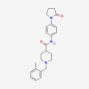 1-[(2-methylphenyl)methyl]-N-[4-(2-oxopyrrolidin-1-yl)phenyl]piperidine-4-carboxamide