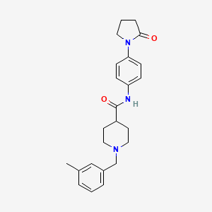 1-[(3-methylphenyl)methyl]-N-[4-(2-oxopyrrolidin-1-yl)phenyl]piperidine-4-carboxamide