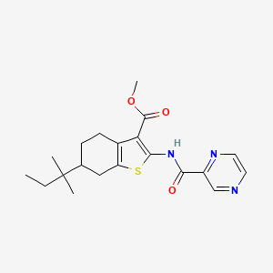 Methyl 6-(2-methylbutan-2-yl)-2-[(pyrazin-2-ylcarbonyl)amino]-4,5,6,7-tetrahydro-1-benzothiophene-3-carboxylate