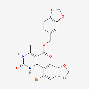 1,3-Benzodioxol-5-ylmethyl 4-(6-bromo-1,3-benzodioxol-5-yl)-6-methyl-2-oxo-1,2,3,4-tetrahydropyrimidine-5-carboxylate