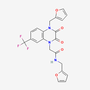 N-(2-furylmethyl)-2-[4-(2-furylmethyl)-2,3-dioxo-7-(trifluoromethyl)-3,4-dihydro-1(2H)-quinoxalinyl]acetamide