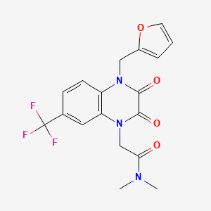 2-[4-(2-furylmethyl)-2,3-dioxo-7-(trifluoromethyl)-3,4-dihydro-1(2H)-quinoxalinyl]-N,N-dimethylacetamide