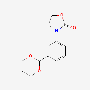 3-[3-(1,3-dioxan-2-yl)phenyl]-1,3-oxazolidin-2-one