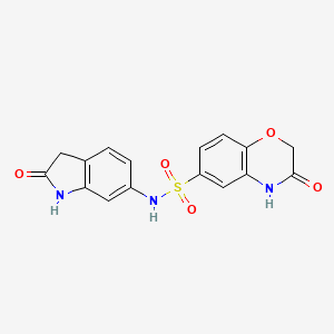 3-oxo-N-(2-oxo-2,3-dihydro-1H-indol-6-yl)-3,4-dihydro-2H-1,4-benzoxazine-6-sulfonamide