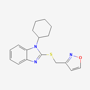 1-cyclohexyl-2-[(3-isoxazolylmethyl)thio]-1H-benzimidazole