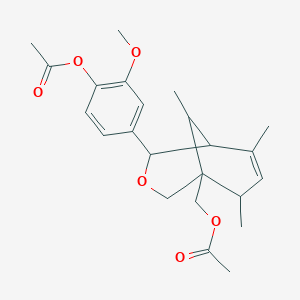 {4-[4-(acetyloxy)-3-methoxyphenyl]-6,8,9-trimethyl-3-oxabicyclo[3.3.1]non-6-en-1-yl}methyl acetate