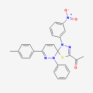 1-[8-(4-methylphenyl)-1-(3-nitrophenyl)-6-phenyl-4-thia-1,2,6,7-tetraazaspiro[4.5]deca-2,7,9-trien-3-yl]ethanone