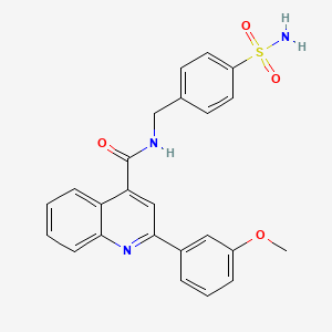 2-(3-methoxyphenyl)-N-[(4-sulfamoylphenyl)methyl]quinoline-4-carboxamide