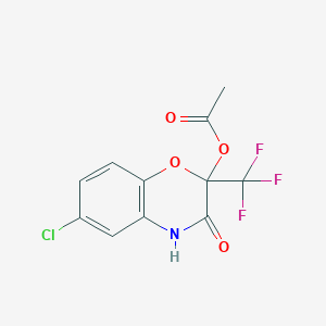 6-chloro-3-oxo-2-(trifluoromethyl)-3,4-dihydro-2H-1,4-benzoxazin-2-yl acetate