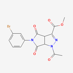 molecular formula C15H12BrN3O5 B5892434 methyl 1-acetyl-5-(3-bromophenyl)-4,6-dioxo-1,3a,4,5,6,6a-hexahydropyrrolo[3,4-c]pyrazole-3-carboxylate 