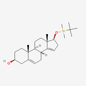 molecular formula C25H42O2Si B589245 17-O-tert-Butyldimethylsilyl 5,14-Androstadiene-3|A,17|A-diol CAS No. 61252-32-2