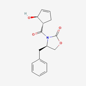 (4R)-3-[[(1S,2S)-2-Hydroxy-3-cyclopenten-1-yl]carbonyl]-4-(phenylmethyl)-2-oxazolidinone