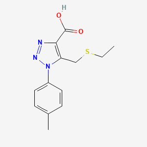 molecular formula C13H15N3O2S B5892466 5-[(ethylthio)methyl]-1-(4-methylphenyl)-1H-1,2,3-triazole-4-carboxylic acid 