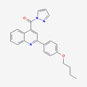 2-(4-BUTOXYPHENYL)-4-(1H-PYRAZOLE-1-CARBONYL)QUINOLINE