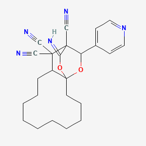 molecular formula C24H27N5O2 B5892503 2-IMINO-16-(4-PYRIDINYL)DECAHYDRO-14A,3-(EPOXYMETHANO)CYCLODODECA[B]PYRAN-3,4,4(2H,4AH)-TRICARBONITRILE 