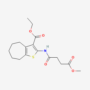 molecular formula C17H23NO5S B5892511 ethyl 2-[(4-methoxy-4-oxobutanoyl)amino]-5,6,7,8-tetrahydro-4H-cyclohepta[b]thiophene-3-carboxylate 