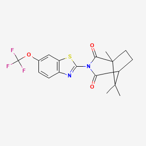 1,8,8-trimethyl-3-[6-(trifluoromethoxy)-1,3-benzothiazol-2-yl]-3-azabicyclo[3.2.1]octane-2,4-dione