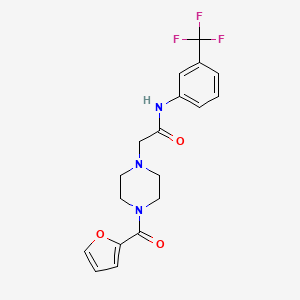 molecular formula C18H18F3N3O3 B5892549 2-[4-(2-furoyl)-1-piperazinyl]-N-[3-(trifluoromethyl)phenyl]acetamide 