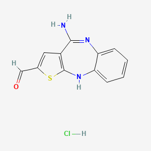 molecular formula C12H10ClN3OS B589257 4-Aminothieno[2,3-b][1,5]benzodiazepine-2-carboxaldehyde Hydrochloride CAS No. 186792-96-1