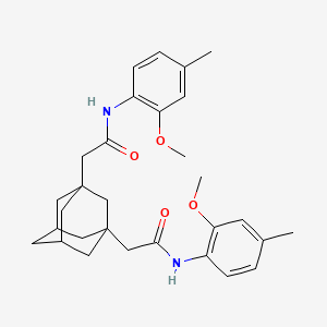 N-(2-Methoxy-4-methylphenyl)-2-(3-{[(2-methoxy-4-methylphenyl)carbamoyl]methyl}adamantan-1-YL)acetamide